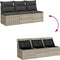 vidaXL - Tuinbank - 3-zits - met - kussens - poly - rattan - lichtgrijs