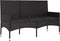 vidaXL - Tuinbank - 3-zits - met - kussens - poly - rattan - zwart