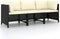 vidaXL - Tuinbank - 3-zits - met - kussens - poly - rattan - zwart