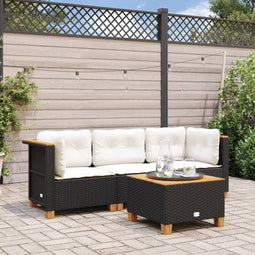 vidaXL - Tuinbank - 3-zits - met - kussens - poly - rattan - zwart