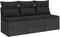 vidaXL - Tuinbank - 3-zits - met - kussens - poly - rattan - zwart