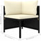 vidaXL - Tuinbank - 3-zits - met - kussens - poly - rattan - zwart