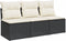 vidaXL - Tuinbank - 3-zits - met - kussens - poly - rattan - zwart