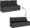 vidaXL - Tuinbank - 3-zits - met - kussens - poly - rattan - zwart