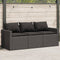 vidaXL - Tuinbank - 3-zits - met - kussens - poly - rattan - zwart