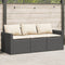 vidaXL - Tuinbank - 3-zits - met - kussens - poly - rattan - zwart