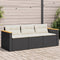 vidaXL - Tuinbank - 3-zits - met - kussens - poly - rattan - zwart