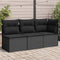 vidaXL - Tuinbank - 3-zits - met - kussens - poly - rattan - zwart