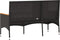 vidaXL - Tuinbank - 3-zits - met - kussens - poly - rattan - zwart