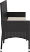 vidaXL - Tuinbank - 3-zits - met - kussens - poly - rattan - zwart