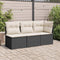 vidaXL - Tuinbank - 3-zits - met - kussens - poly - rattan - zwart