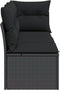 vidaXL - Tuinbank - 3-zits - met - kussens - poly - rattan - zwart