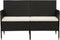 vidaXL - Tuinbank - 3-zits - met - kussens - poly - rattan - zwart