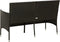 vidaXL - Tuinbank - 3-zits - met - kussens - poly - rattan - zwart