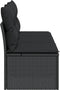 vidaXL - Tuinbank - 3-zits - met - kussens - poly - rattan - zwart