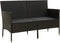 vidaXL - Tuinbank - 3-zits - met - kussens - poly - rattan - zwart