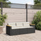 vidaXL - Tuinbank - 3-zits - met - kussens - poly - rattan - zwart
