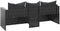vidaXL - Tuinbank - 3-zits - met - kussens - poly - rattan - zwart