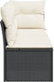 vidaXL - Tuinbank - 3-zits - met - kussens - poly - rattan - zwart