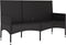 vidaXL - Tuinbank - 3-zits - met - kussens - poly - rattan - zwart