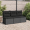 vidaXL - Tuinbank - 3-zits - met - kussens - poly - rattan - zwart