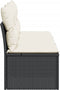 vidaXL - Tuinbank - 3-zits - met - kussens - poly - rattan - zwart