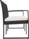 vidaXL - Tuinbank - 3-zits - met - kussens - polypropeen - rattan - zwart