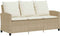 vidaXL - Tuinbank - 3-zits - met - kussens - & - tafel - poly - rattan - beige