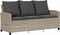 vidaXL - Tuinbank - 3-zits - met - kussens - & - tafel - poly - rattan - lichtgrijs