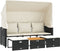 vidaXL - Tuinbank - 3-zits - met - luifel - en - voetenbanken - poly - rattan - zwart