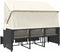 vidaXL - Tuinbank - 3-zits - met - luifel - en - voetenbanken - poly - rattan - zwart