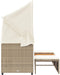 vidaXL - Tuinbank - 3-zits - met - luifel - en - voetenbanken - poly - rattan - beige