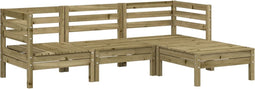 vidaXL - Tuinbank - 3-zits - met - voetenbank - geïmpregneerd - hout - wasbruin