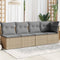 vidaXL - Tuinbank - 4-zits - met - kussens - poly - rattan - beige