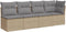 vidaXL - Tuinbank - 4-zits - met - kussens - poly - rattan - beige