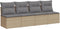 vidaXL - Tuinbank - 4-zits - met - kussens - poly - rattan - beige