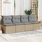 vidaXL - Tuinbank - 4-zits - met - kussens - poly - rattan - beige