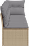 vidaXL - Tuinbank - 4-zits - met - kussens - poly - rattan - beige