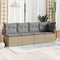 vidaXL - Tuinbank - 4-zits - met - kussens - poly - rattan - beige