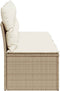 vidaXL - Tuinbank - 4-zits - met - kussens - poly - rattan - beige