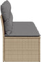 vidaXL - Tuinbank - 4-zits - met - kussens - poly - rattan - beige