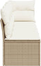 vidaXL - Tuinbank - 4-zits - met - kussens - poly - rattan - beige