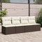 vidaXL - Tuinbank - 4-zits - met - kussens - poly - rattan - bruin