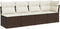 vidaXL - Tuinbank - 4-zits - met - kussens - poly - rattan - bruin