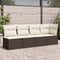 vidaXL - Tuinbank - 4-zits - met - kussens - poly - rattan - bruin