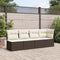 vidaXL - Tuinbank - 4-zits - met - kussens - poly - rattan - bruin