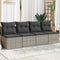 vidaXL - Tuinbank - 4-zits - met - kussens - poly - rattan - grijs
