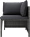 vidaXL - Tuinbank - 4-zits - met - kussens - poly - rattan - grijs
