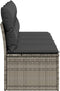 vidaXL - Tuinbank - 4-zits - met - kussens - poly - rattan - grijs