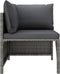 vidaXL - Tuinbank - 4-zits - met - kussens - poly - rattan - grijs